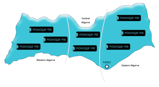 Mapa da região do Algarve